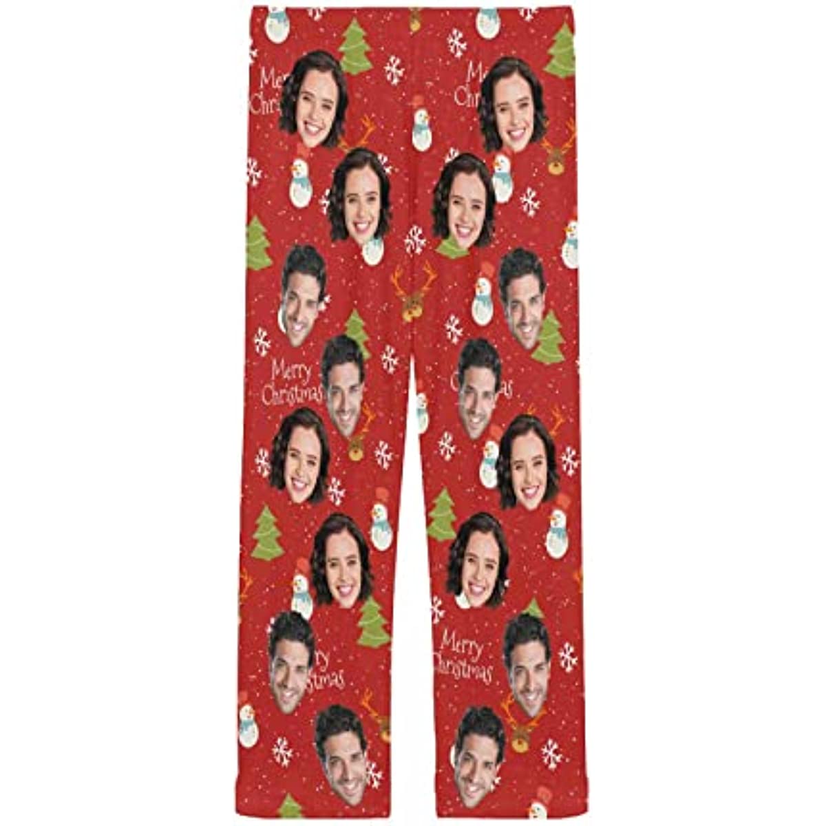 DIYKST Custom Men's Pajama Pants with Photo Face Personalized Christmas Pajama Pants Photo Sleepwear Bottoms With Pockets