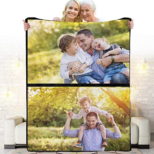 DIYKST Custom Photo Throw Blanket Customized Pictures Blanket Personalized Soft Fleece Blanket for Family Wedding Birthday Christmas Valentines Day Gifts for Women Him Her