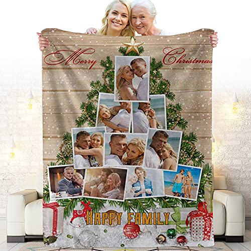 DIYKST Customized Text and Pictures Blanket Custom Photos Collage Throw Blanket Personalized Sudoku Blanket Soft Fleece Blanket for Bedding Sofa and Travel Family Photo Gift for Family