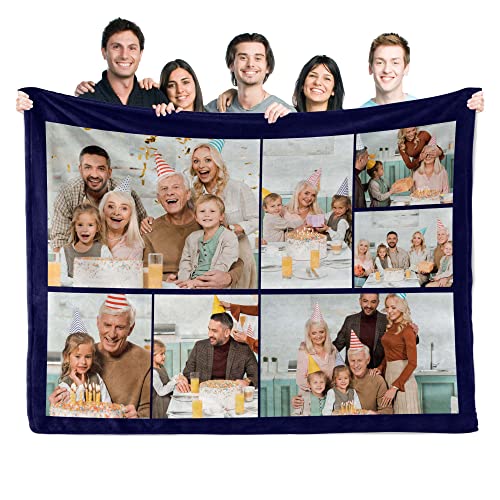 DIYKST Custom Photo Throw Blanket Customized Pictures Blanket Personalized Soft Fleece Blanket for Family Wedding Birthday Christmas Valentines Day Gifts for Women Him Her