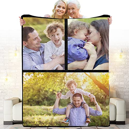 DIYKST Custom Photo Throw Blanket Customized Pictures Blanket Personalized Soft Fleece Blanket for Family Wedding Birthday Christmas Valentines Day Gifts for Women Him Her