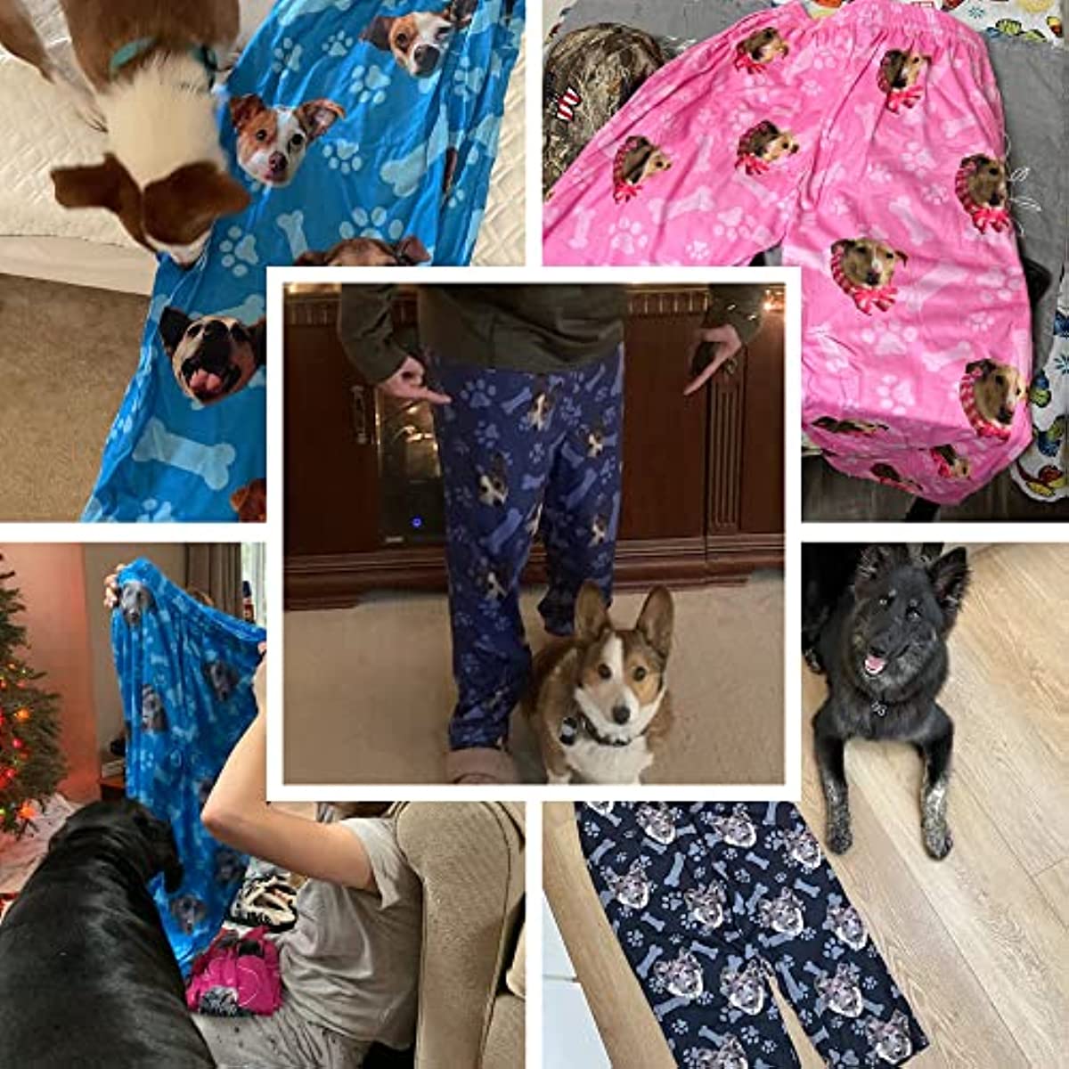 DIYKST Personalized Photo Pajama Pants With Pockets,Custom Heart Pajama Pants For Women,Girl Sleepwear Adult Christmas Pajama Bottom