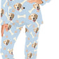 DIYKST Custom Pet Pajamas for Women with Dogs Photo Personalized Dog Print pjs Sleepwear for Valentine's Day Face pj Set