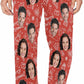 DIYKST Custom Men's Pajama Pants with Photo Face Personalized Christmas Pajama Pants Photo Sleepwear Bottoms With Pockets
