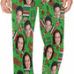 DIYKST Custom Men's Pajama Pants with Photo Face Personalized Christmas Pajama Pants Photo Sleepwear Bottoms With Pockets