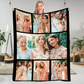 DIYKST Personalized Fleece Throw Pictures Blanket for Family Friends Pets Custom Blankets with 1-9 Photo Collages for Mother's Father's Day Christmas Birthday as Souvenirs and Unique Gifts