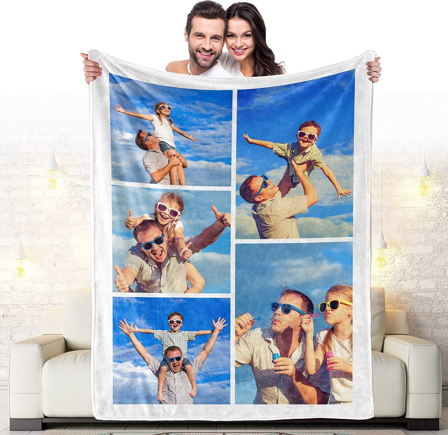 DIYKST Custom Photo Throw Blanket Customized Pictures Blanket Personalized Soft Fleece Blanket for Family Wedding Birthday Christmas Valentines Day Gifts for Women Him Her