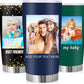 Personalized Photo with Text Tumbler for Adults,Custom Photo Stainless Steel Coffee Mug Customized 2 Pictures Teavel Tumbler,Birthday Christmas Cups for Dad Mom-20oz