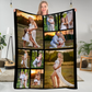 DIYKST Personalized Fleece Throw Pictures Blanket for Family Friends Pets Custom Blankets with 1-9 Photo Collages for Mother's Father's Day Christmas Birthday as Souvenirs and Unique Gifts