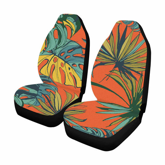 Tropical Palm Leaves Car Seat Covers Vehicle Seat Protector SUV Car Mat Covers,Fit Most Cars Green